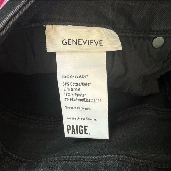 Paige Genevieve Black Flare Leg Denim Jeans Size 32 - Picture 6 of 7